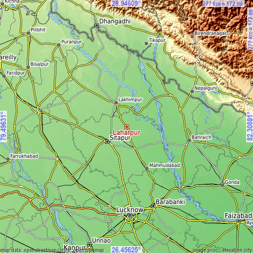 Topographic map of Lāharpur