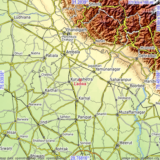 Topographic map of Lādwa