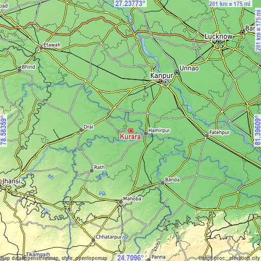Topographic map of Kurāra