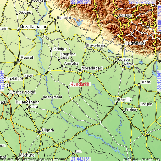 Topographic map of Kundarkhi