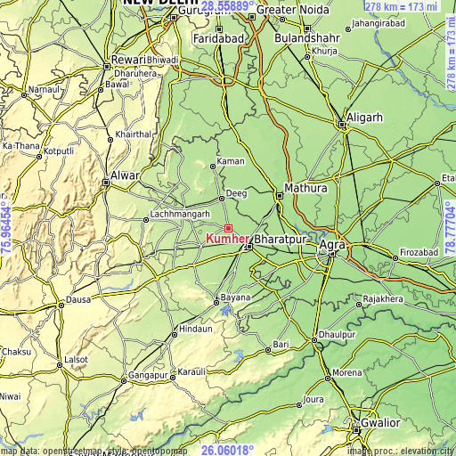 Topographic map of Kūmher