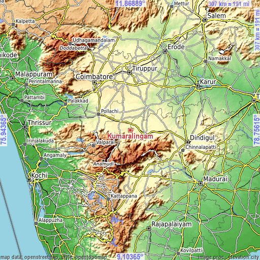 Topographic map of Kumaralingam