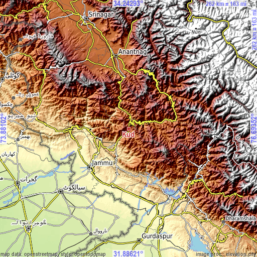 Topographic map of Kūd