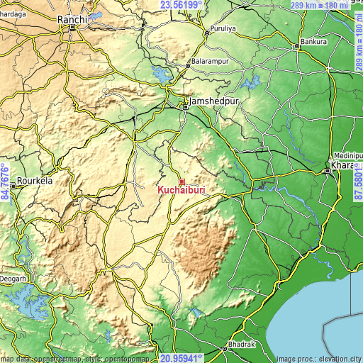 Topographic map of Kuchaiburi