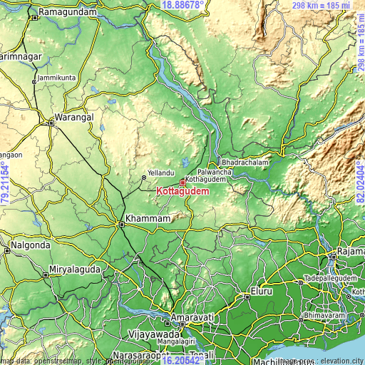 Topographic map of Kottagūdem