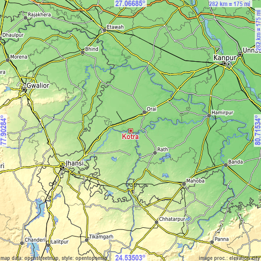 Topographic map of Kotra