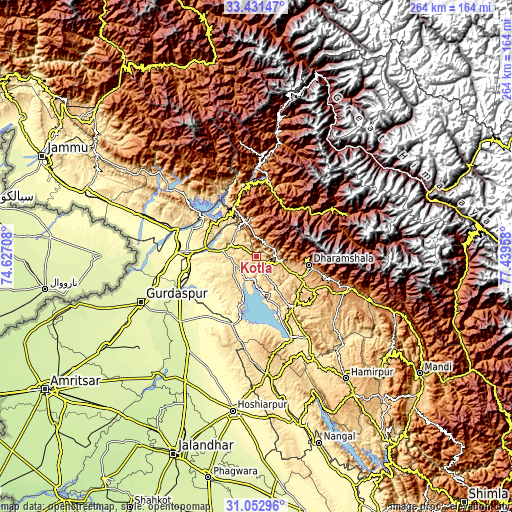 Topographic map of Kotla