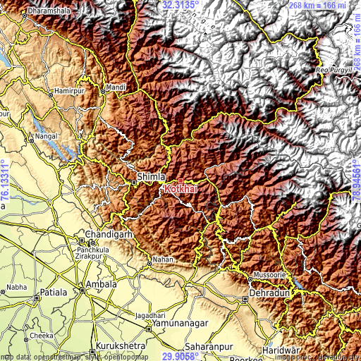 Topographic map of Kotkhai