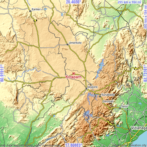 Topographic map of Kotapārh