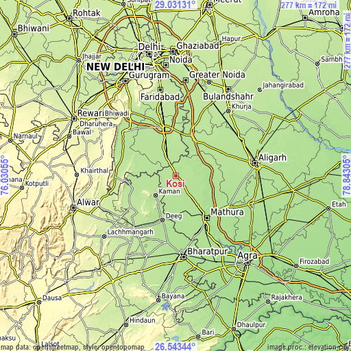 Topographic map of Kosi