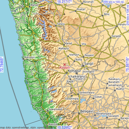 Topographic map of Kodoli