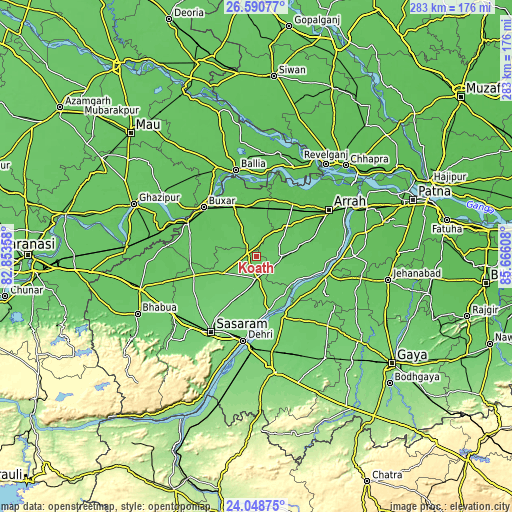 Topographic map of Koāth