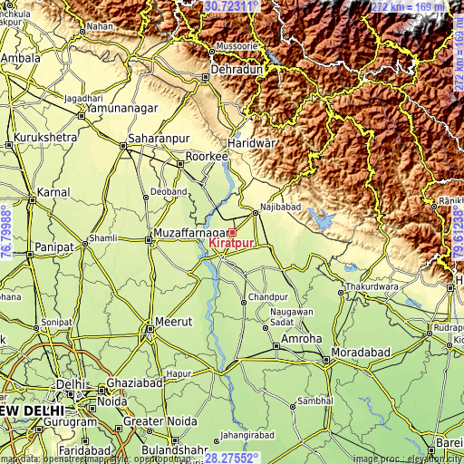 Topographic map of Kīratpur