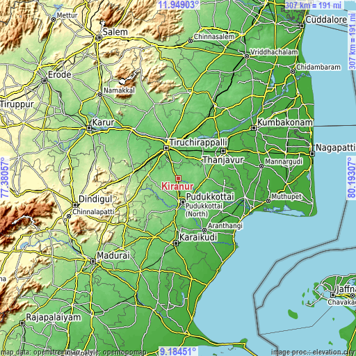 Topographic map of Kīranūr