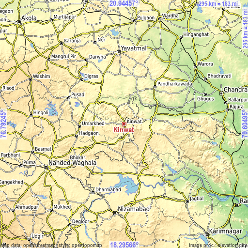 Topographic map of Kinwat