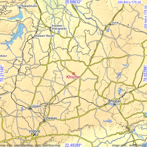 Topographic map of Khujner