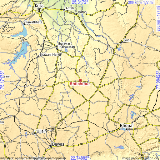 Topographic map of Khilchipur