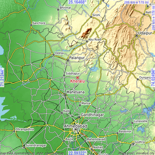 Topographic map of Kherālu