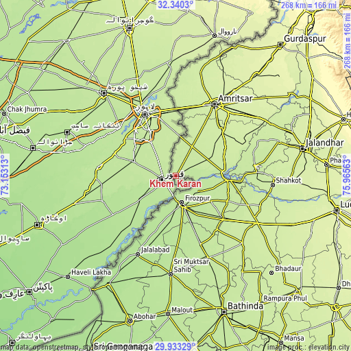 Topographic map of Khem Karan