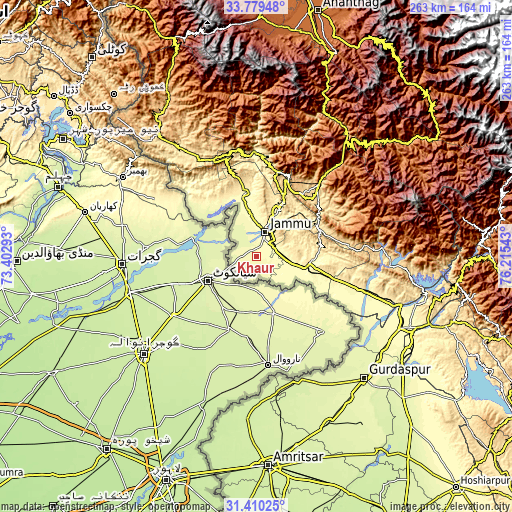 Topographic map of Khaur