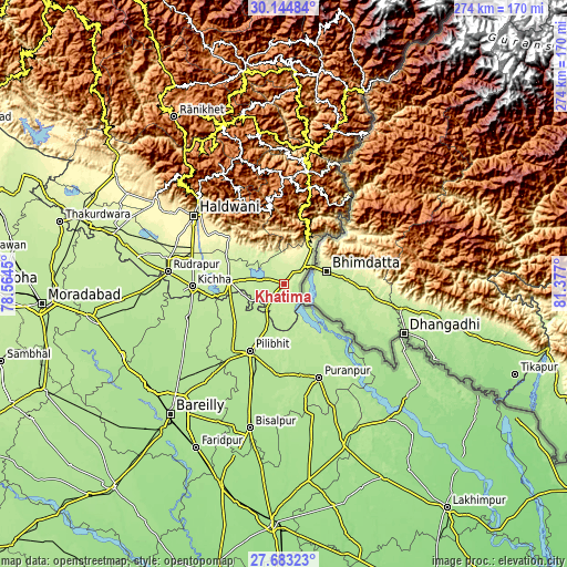 Topographic map of Khatīma