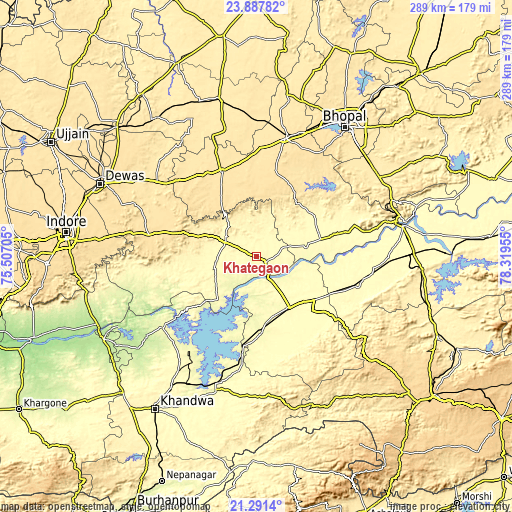 Topographic map of Khātegaon