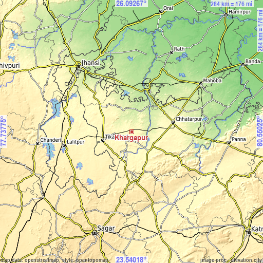 Topographic map of Khargāpur