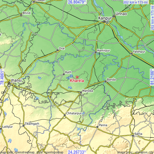 Topographic map of Kharela