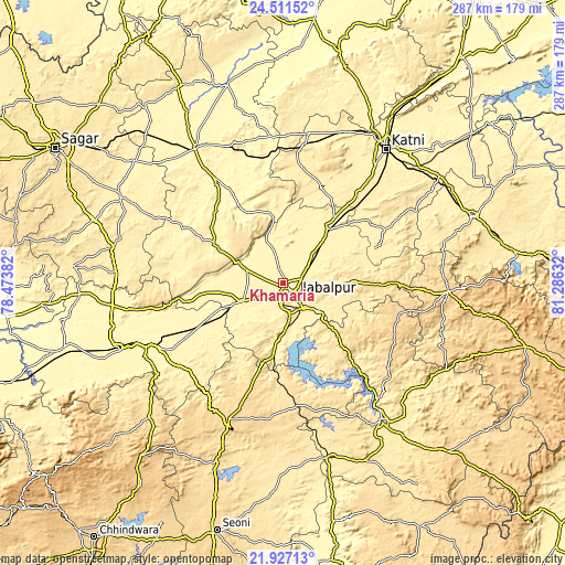 Topographic map of Khamaria