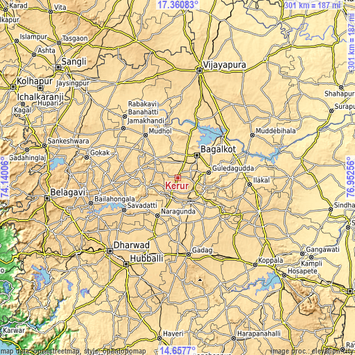 Topographic map of Kerūr