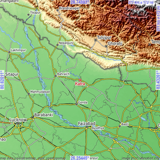 Topographic map of Katra