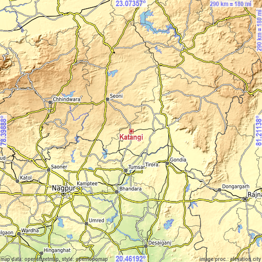 Topographic map of Katangi