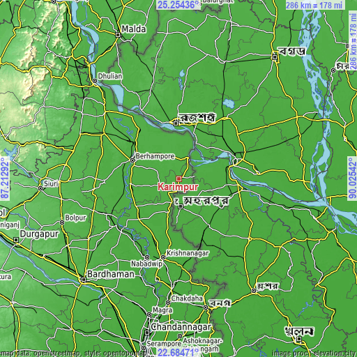 Topographic map of Karīmpur