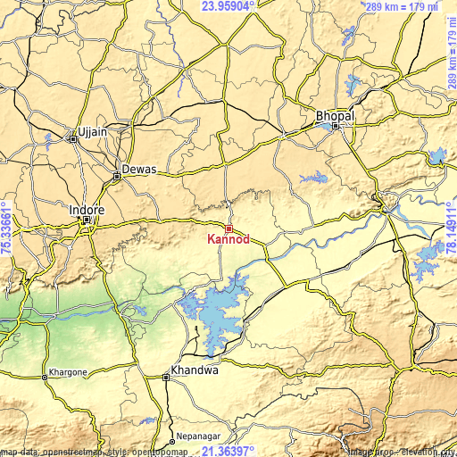 Topographic map of Kannod