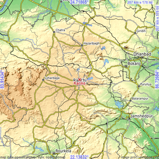 Topographic map of Kānke