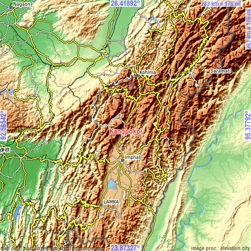 Topographic map of Kāngpokpi