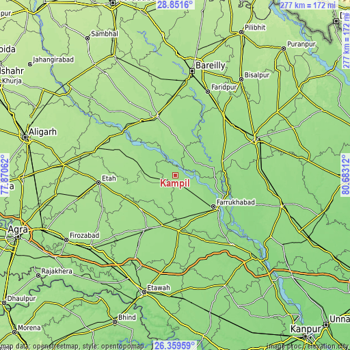 Topographic map of Kampil