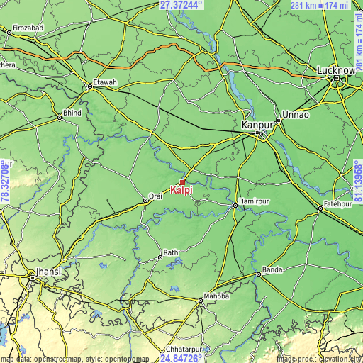 Topographic map of Kālpi