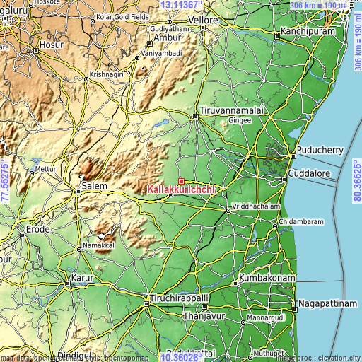 Topographic map of Kallakkurichchi