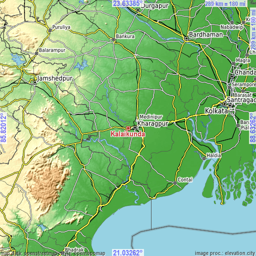 Topographic map of Kalaīkunda