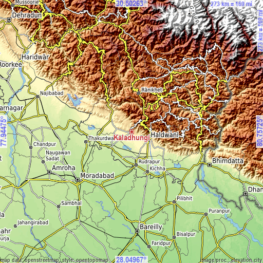 Topographic map of Kālādhūngi