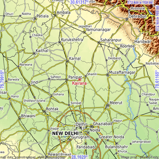 Topographic map of Kairāna