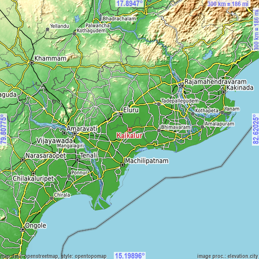 Topographic map of Kaikalūr