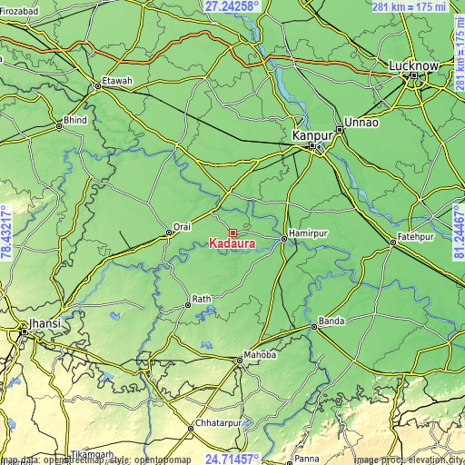 Topographic map of Kadaura