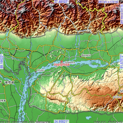 Topographic map of Jogīghopa