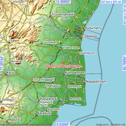 Topographic map of Jayamkondacholapuram