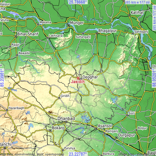 Topographic map of Jasidih