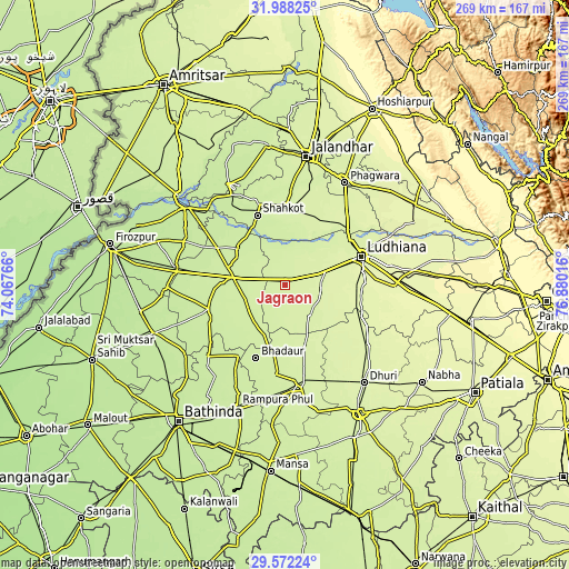 Topographic map of Jagraon