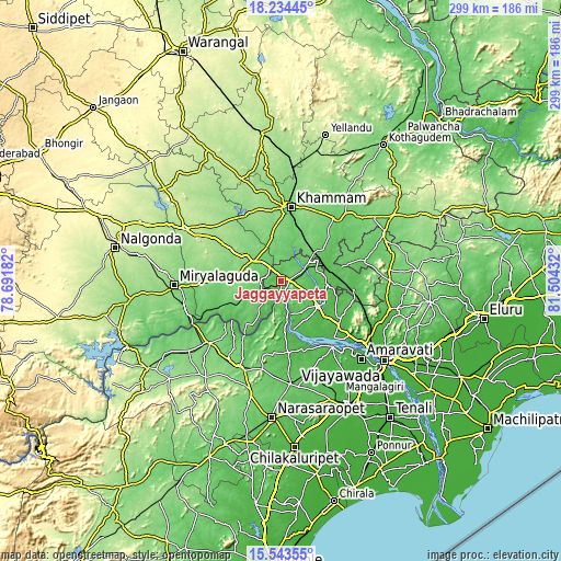 Topographic map of Jaggayyapeta