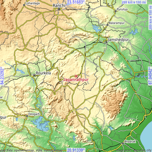 Topographic map of Jagannāthpur